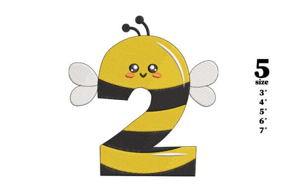 Bee in the Shape of the Number 2 Embroidery Review