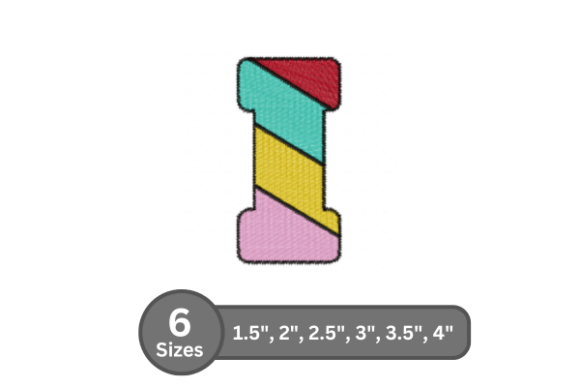 Candy Stripe Alphabet - I Embroidery Design Review