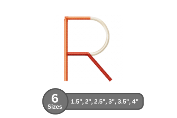 Color Bar Alphabet -R Embroidery Design Review
