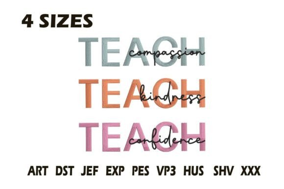 Teach Compassion Kindness Confidence Embroidery Design Review